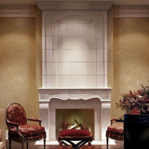 现代风格壁炉饰架 - FRENCH PROVINCIAL – OVERMANTEL - Tartaruga Design Inc - 石材 / 白色
