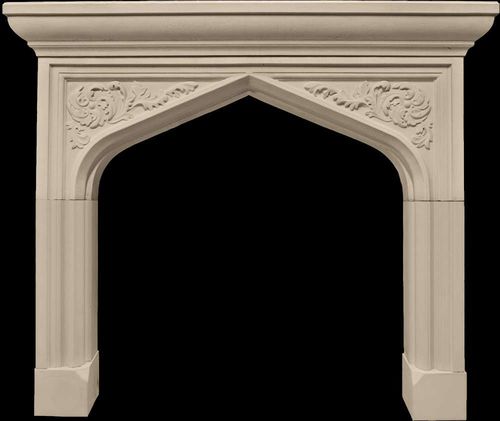 传统风格壁炉框 - TUDOR  - Tartaruga Design Inc - 石材 / 白色