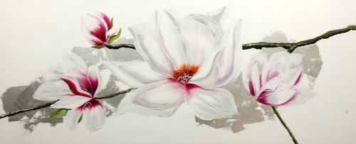 装饰丙烯画 - MAGNOLIA 3 - OHORIGINAL BUSINESS SL - 混合型 / 手工上漆 / 花卉图案