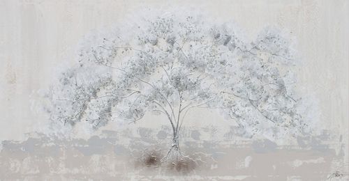装饰丙烯画 - ÁRBOL DE LA VIDA GRIS - OHORIGINAL BUSINESS SL - 混合型 / 手工上漆 / 横版