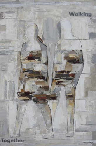 装饰丙烯画 - WALKING  - OHORIGINAL BUSINESS SL - 混合型 / 手工上漆 / 人物