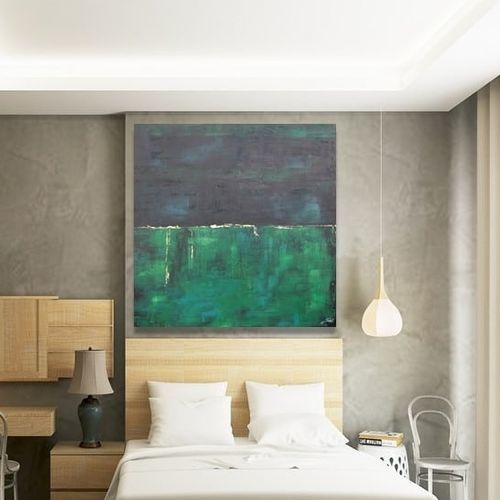 装饰丙烯画 - CALA VERDE - OHORIGINAL BUSINESS SL - 混合型 / 手工上漆 / 抽象风格