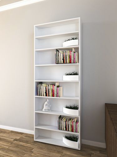 室内门 - FLUSH-TO-WALL BOOKCASE - PORTE ITALIANE - 木质 / 滑动式 / 现代风格
