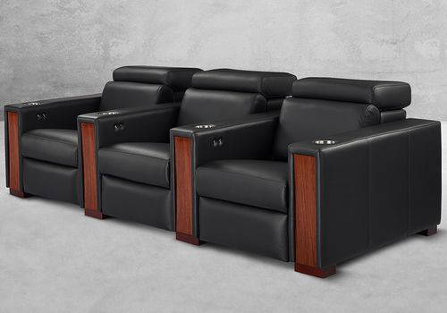 皮质影院椅 - SHELBY - KARLSSON SEATING LTD. - 家用 / 黑色 / 带制冷剂杯托