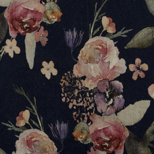 室内装饰面料 - POSSAGNO - BLOOMING - 花朵图案 / 亚麻 / 黄麻