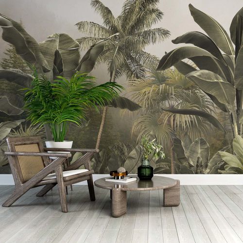 现代风格墙纸 - FOR&Ecirc;T TROPICALE LUXURIANTE - Kam et Leon - 无纺布 / 乙烯基 / 印花