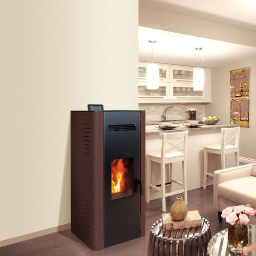 颗粒采暖炉 - TETRA 6 - Cheminées de Chazelles - 5 kW...10 kW / 现代风格 / 钢