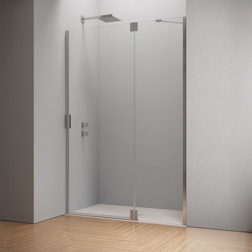 平开淋浴间隔断 - HINGED DOOR WITH INLINE FIXED PANEL B3110 - SAMO - 长方形 / 壁龛式 / 淬火玻璃