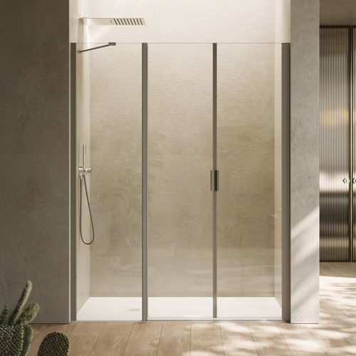 双向淋浴间隔断 - SALOON DOOR WITH INLINE FIXED PANEL B2880 - SAMO - 折叠 / 长方形 / 壁龛式