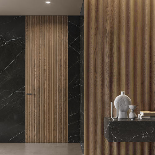 外包装饰面板 - VETRO MARMO NERO MARQUINA + ONDA - GAROFOLI - 壁挂 / 室内装潢 / 木制