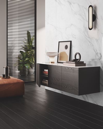 外包装饰面板 - SMOOTH FULL-HEIGHT PANELLING IN BORGHINI GREY MARBLE GLASS - GAROFOLI - 家具 / 壁挂 / 室内装潢
