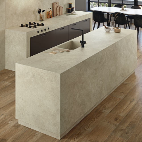 陶土厨房台面 - COVERLAM TOP CAMARGUE - GRESPANIA CERAMICA - 厨房 / 白色 / 沙色