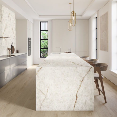 陶土厨房台面 - LUMIX - GRESPANIA CERAMICA - 白色 / 光滑 / 方形边