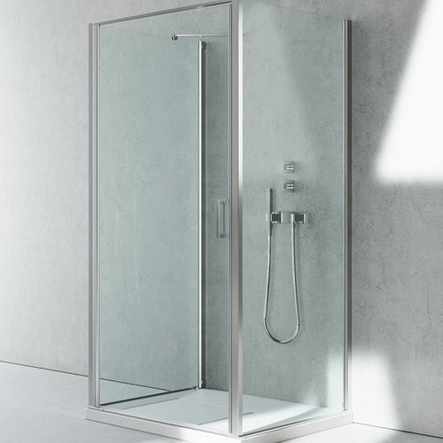 玻璃淋浴房 - LINEA : LG+LN+LG  - VISMARAVETRO - 带有旋转门 / 长方形 / 家用