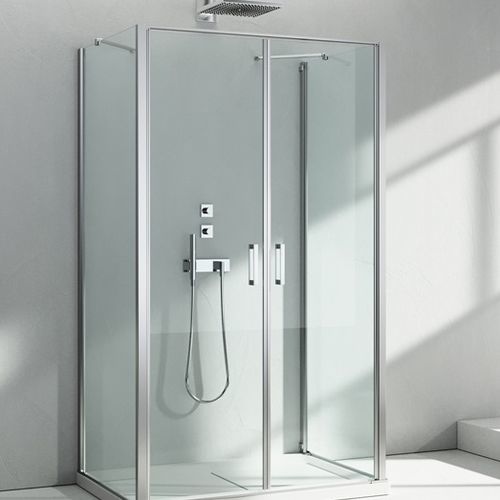玻璃淋浴房 - LINEA : LG+LB+LG - VISMARAVETRO - 带有旋转门 / 长方形 / 家用