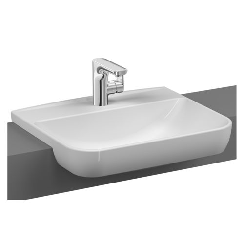 半嵌入式台盆 - 5637B003-0001 - VitrA - 陶瓷 / 长方形 / 现代风格