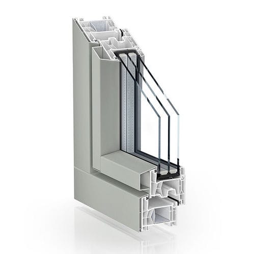 铝制窗框 - 76 DOUBLE SEAL ALUCLIP PRO - KÖMMERLING - PVC / PVC-U / 隔热