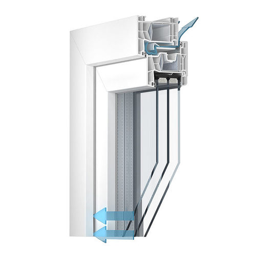 PVC窗框 - 76 DOUBLE SEAL REGEL-AIR 76 - KÖMMERLING - PVC-U / 声学 / 隔热