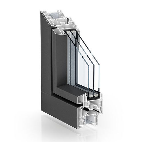 铝制窗框 - 76 CENTRE SEAL ALUCLIP PRO - KÖMMERLING - PVC / PVC-U / 声学
