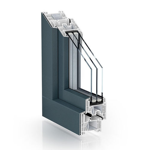 铝制窗框 - 76 CENTRE SEAL ALUCLIP - KÖMMERLING - PVC / 隔热 / 安全