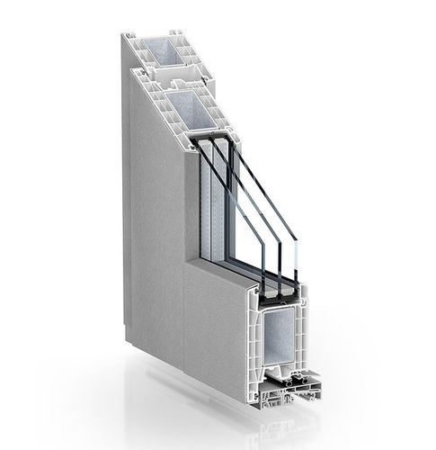 PVC门框 - 76 RESIDENTIAL DOOR ALUCLIP OUTWARD OPENING - KÖMMERLING - 铝制 / 安全 / 隔热