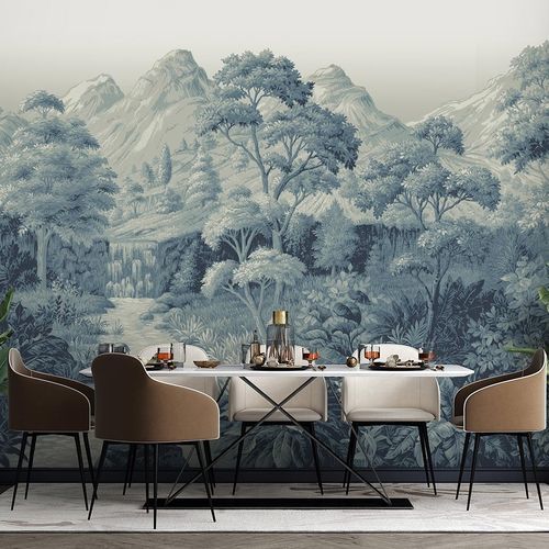 现代风格墙纸 - MALVERN TEAL  - Marston & Langinger - 自然图案 / 仿墙纸 / 白色