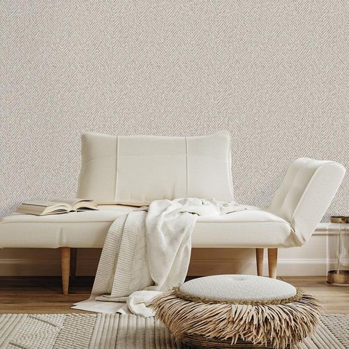 现代风格墙纸 - HERRINGBONE WARM - Marston & Langinger - 图案 / 仿布 / 白色
