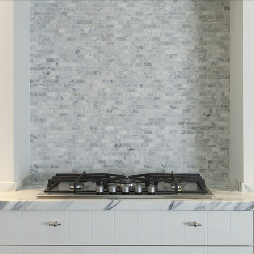 金属厨房防溅板 - BIANCO CARRARA - OCCITANIE PIERRES - 大理石 / 高强度