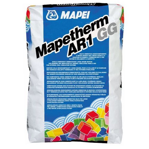 抹平砂浆 - MAPETHERM AR1 GG - MAPEI - 自流平修补 / 用于外墙外部隔热 / 水泥