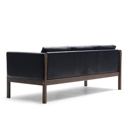 现代风格沙发 - CH163 - Carl Hansen & Son - 皮质 / 黑色 / Hans J. Wegner 设计