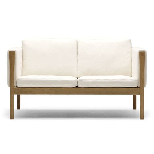 现代风格沙发 - CH162 - Carl Hansen & Son - 皮质 / 白色 / Hans J. Wegner 设计