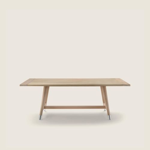 现代风格餐桌 - DESCO OUTDOOR - FLEXFORM - 绿柄桑木 / 石材 / 伊罗科桌脚