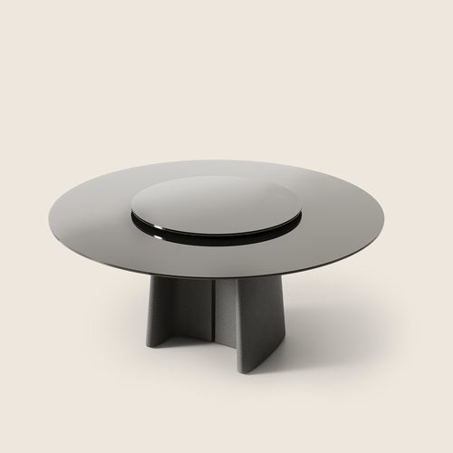 现代茶几 - TARA - FLEXFORM - 木制贴皮 / 纤维混凝土桌脚 / 圆形