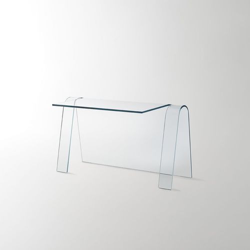 现代风格办公桌 - FOLIO - GLAS ITALIA - 玻璃 / 面板底座