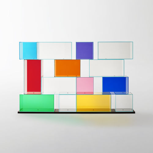 可调节书架 - QUANTUM - GLAS ITALIA - 现代风格 / 玻璃 / Piero Lissoni 设计