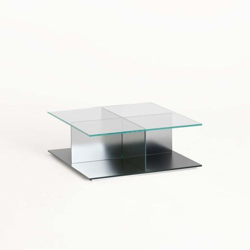 现代茶几 - CARTESIO - GLAS ITALIA - 淬火玻璃 / 钢化玻璃桌脚 / 正方形