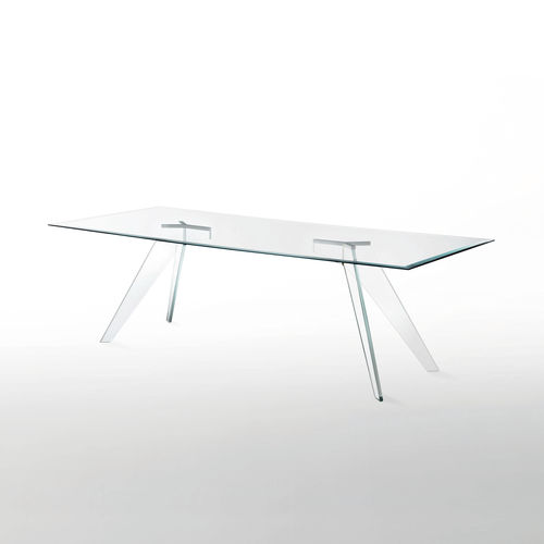 现代风格餐桌 - ALISTER   - GLAS ITALIA - 玻璃 / 长方形 / 圆形
