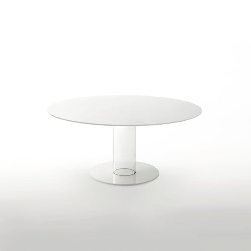 现代风格餐桌 - HUB  - GLAS ITALIA - 漆玻璃 / 圆形 / 专业