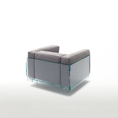 现代风格扶手椅 - CRYSTAL LOUNGE  - GLAS ITALIA - 布料 / 玻璃 / 透明