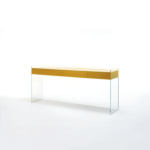 现代风格玄关桌 - FLOAT  - GLAS ITALIA - 玻璃 / 长方形 / 带抽屉