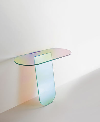 现代风格玄关桌 - SHIMMER  - GLAS ITALIA - 玻璃 / 椭圆 / 壁挂