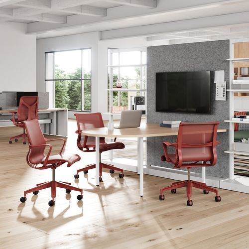 现代风格椅子 - SETU - Herman Miller - 室内 / 网布 / 金属桌脚