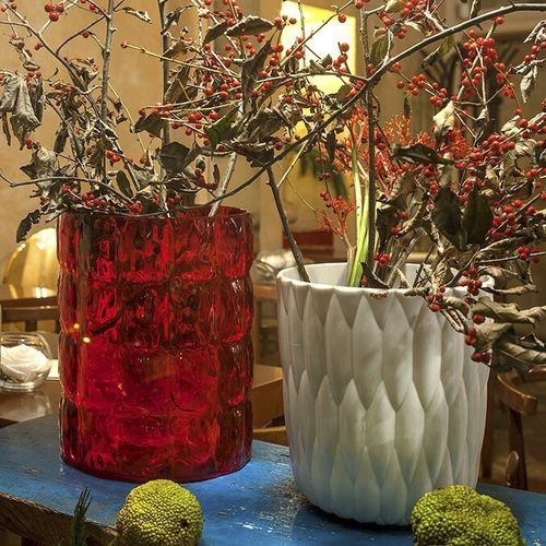 现代风格花瓶 - JELLY - Kartell - 亚克力 / Patricia Urquiola 设计 / 白色