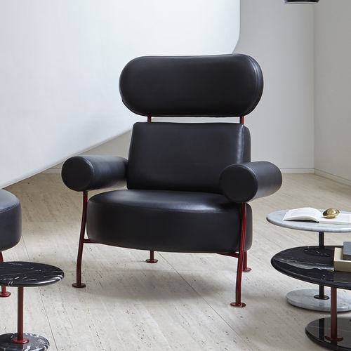 设计扶手椅 - ASTAIR - Ligne Roset - 皮质 / 布料 / 聚氨酯