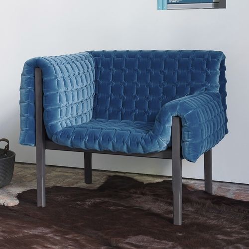 设计扶手椅 - RUCHÉ - Ligne Roset - 皮质 / 布料 / 实木