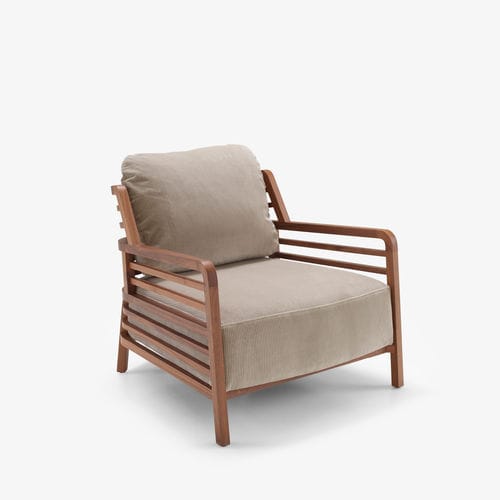 现代风格扶手椅 - FLAX - Ligne Roset - 皮质 / 聚氨酯发泡 / 布料