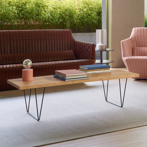 现代风格茶几 - CM 191 - Ligne Roset - 实木 / 涂漆金属钢桌脚 / 长方形