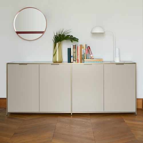 现代风格餐边柜 - DITA - Ligne Roset - 阳极氧化铝 / 漆木 / 搁板
