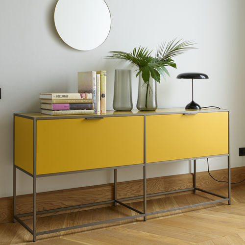 现代风格玄关桌 - DITA - Ligne Roset - 铝制 / 漆木 / 雾状玻璃