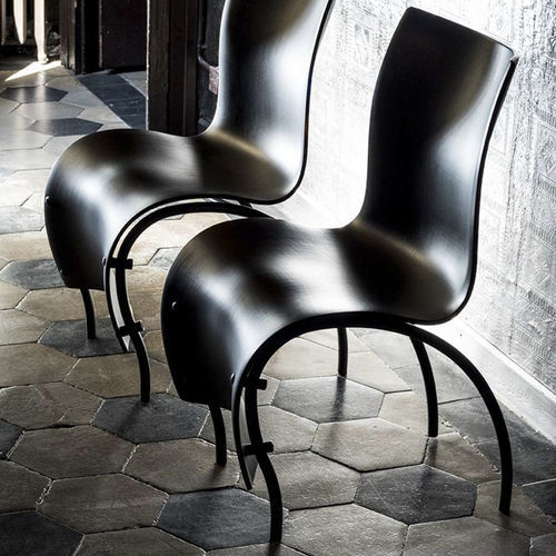 现代风格椅子 - 1 SKIN - MOROSO - 室内 / 胶合板 / 粉末涂层钢底座